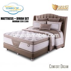 Mattress + Bed Frame Set Size 120 - Comforta Comfort Dream 120 / Light Brown FREE Mattress Protector 